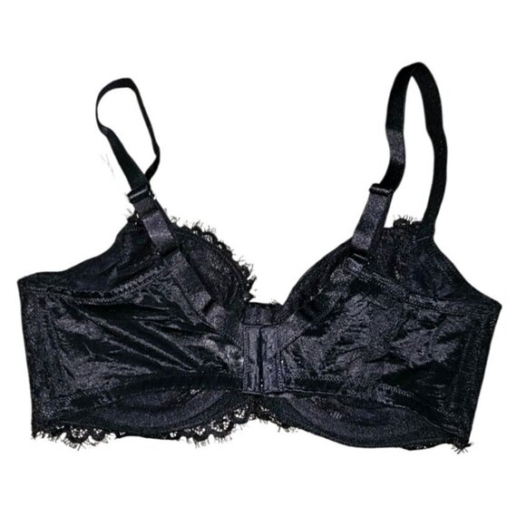 Hsia Black Lace Underwire Bra 36DD 80E Adjustable Straps Elegant Lingerie Made I - Picture 2 of 5